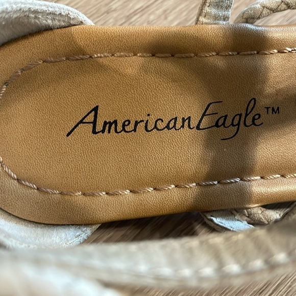 American Eagle Women’s Gladiator Sandals Size 9 Tan Faux Suede Braided Bohemian - Picture 4 of 8